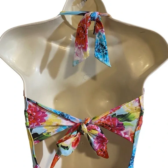 Anthropologie Seafolly Australia Size 12 Pretty Garden Halter One Piece Swimsuit - Picture 7 of 7